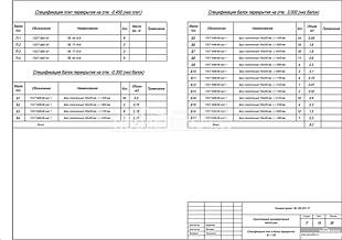 Спецификация плит и балок перекрытия