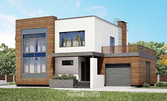 220-003-R Projekt domu dwukondygnacyjnego, garaż, średni dom z gazobetonu Górnicza | Проекты домов от House Expert