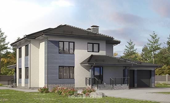 340-005-R Projekt domu dwukondygnacyjnego, garaż, duży domek z brizolitu Radom | Проекты домов от House Expert