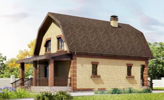 130-005-L Projekt domu dwukondygnacyjnego mansardą, przytulny dom z brizolitu Słupsk | Проекты домов от House Expert