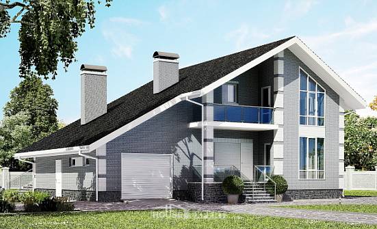 190-006-L Projekt domu dwukondygnacyjnego mansardą, garaż, przestronny domek wiejski z gazobetonu Warszawa | Проекты домов от House Expert