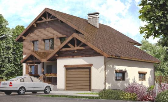 200-003-R Projekt domu dwukondygnacyjnego, garaż, przytulny domek z gazobetonu Bydgoszcz | Проекты домов от House Expert