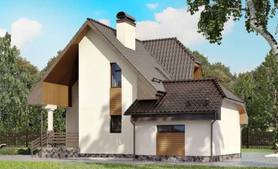 150-001-L Projekt domu dwukondygnacyjnego mansardą, garaż, kompaktowy domek wiejski porowatych bloków Olsztyn | Проекты домов от House Expert