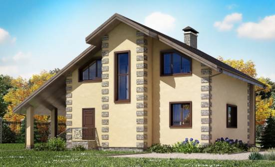 150-003-R Projekt domu dwukondygnacyjnego pięterko mansardowe i garażem, ekonomiczny domek z gazobetonu Legnica | Проекты домов от House Expert