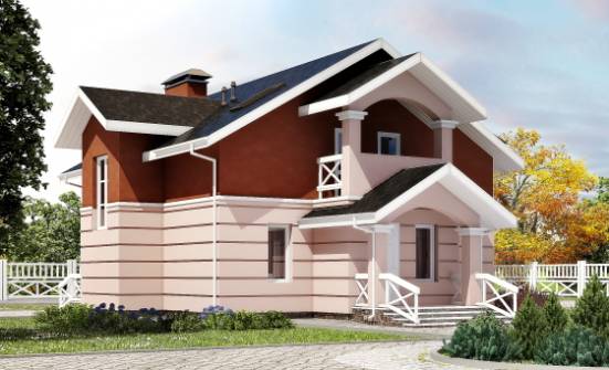 155-009-L Projekt domu dwukondygnacyjnego mansardą, skromny domek wiejski z bloków pianobetonowych Kalisz | Проекты домов от House Expert