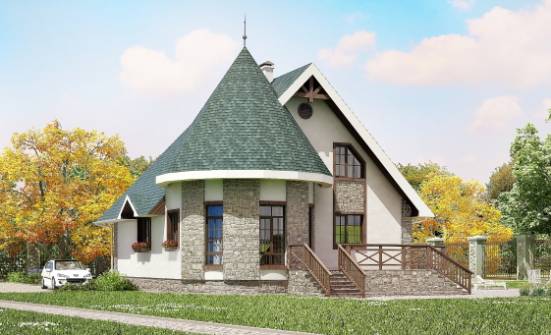 170-003-L Projekt domu dwukondygnacyjnego mansardą, nieduży dom podmiejski z bloczków silikatowych  Szczecin | Проекты домов от House Expert