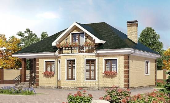 150-013-L Projekt domu dwukondygnacyjnego mansardą, nieduży domek z cegieł Śląska | Проекты домов от House Expert