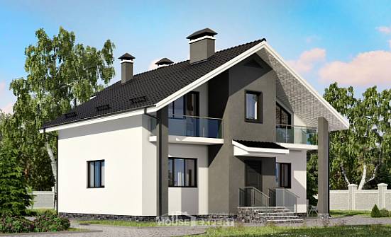 150-005-L Projekt domu dwukondygnacyjnego z mansardą, piękny domek z gazobetonu Zielona Góra | Проекты домов от House Expert