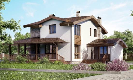 220-001-R Projekt domu dwukondygnacyjnego mansardą, garaż,  zwyczajny domek wiejski z bloków Górnicza | Проекты домов от House Expert