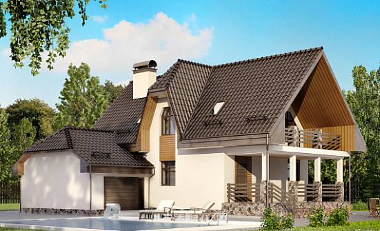 150-001-L Projekt domu dwukondygnacyjnego mansardą, garaż, kompaktowy domek wiejski porowatych bloków Olsztyn | Проекты домов от House Expert