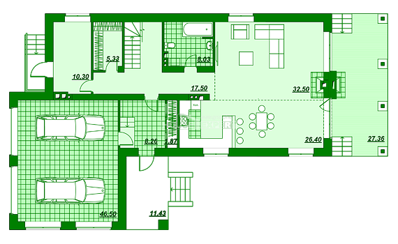 Projekt domu 280-003-L. Parter