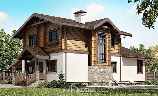 170-004-L Projekt domu dwukondygnacyjnego z mansardą, garaż, przystępny domek z gazobetonu z bali Lublin | Проекты домов от House Expert