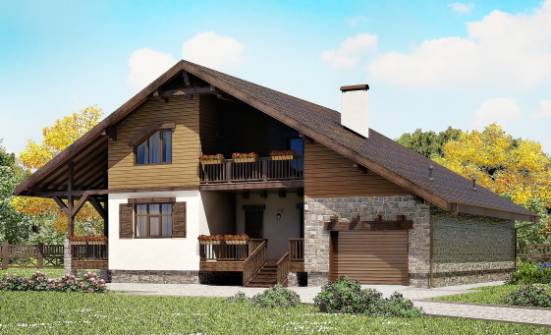 220-005-R Projekt domu dwukondygnacyjnego z mansardą, garaż, przytulny domek z cegieł Warszawa | Проекты домов от House Expert