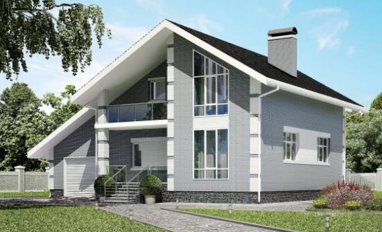 190-006-L Projekt domu dwukondygnacyjnego mansardą, garaż, przestronny domek wiejski z gazobetonu Warszawa | Проекты домов от House Expert