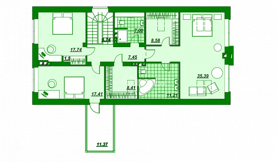 Projekt domu 280-003-L. 2 этаж