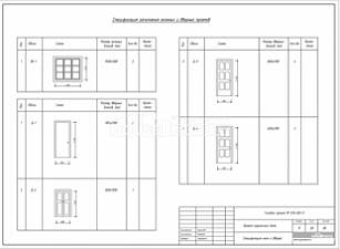 Спецификация окон и дверей