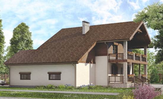 200-003-R Projekt domu dwukondygnacyjnego, garaż, przytulny domek z gazobetonu Bydgoszcz | Проекты домов от House Expert