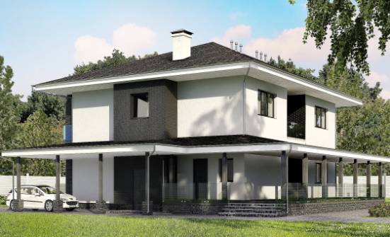 245-002-R Projekt domu dwukondygnacyjnego, garaż, klasyczny dom podmiejski z bloków betonu keramzytowego  Szczecin | Проекты домов от House Expert