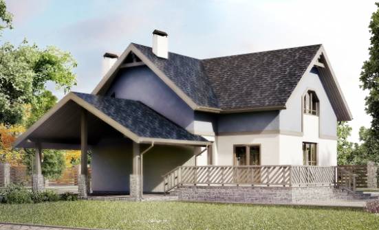 150-011-R Projekt domu dwukondygnacyjnego z mansardą, garaż, budżetowy domek wiejski z brizolitu Bydgoszcz | Проекты домов от House Expert