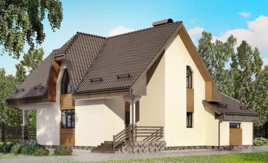 150-001-L Projekt domu dwukondygnacyjnego mansardą, garaż, kompaktowy domek wiejski porowatych bloków Olsztyn | Проекты домов от House Expert