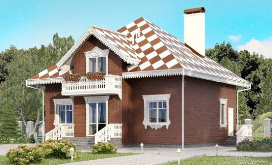 155-003-L Projekt domu dwukondygnacyjnego mansardą i garażem, niedrogi domek z brizolitu -Biała | Проекты домов от House Expert