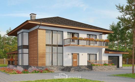 305-001-R Projekt domu dwukondygnacyjnego i garażem, przytulny dom z bloków Gliwice | Проекты домов от House Expert