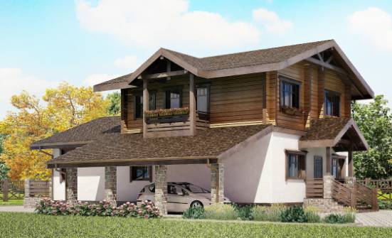 170-004-L Projekt domu dwukondygnacyjnego z mansardą, garaż, przystępny domek z gazobetonu z bali Lublin | Проекты домов от House Expert