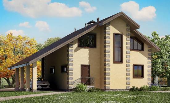 150-003-R Projekt domu dwukondygnacyjnego pięterko mansardowe i garażem, ekonomiczny domek z gazobetonu Legnica | Проекты домов от House Expert