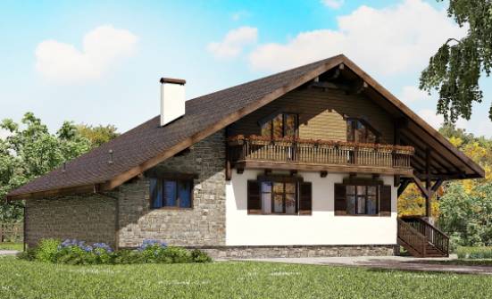 220-005-R Projekt domu dwukondygnacyjnego z mansardą, garaż, przytulny domek z cegieł Warszawa | Проекты домов от House Expert