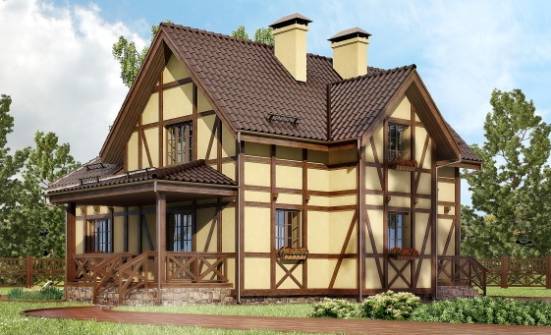 160-003-R Projekt domu dwukondygnacyjnego z pięterkiem mansardowym, niedrogi dom podmiejski z betonu drewnianego Lublin | Проекты домов от House Expert